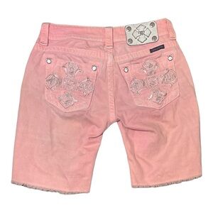 Women's Miss Me Pink Embellished Bermuda Shorts